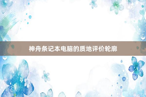 神舟条记本电脑的质地评价轮廓